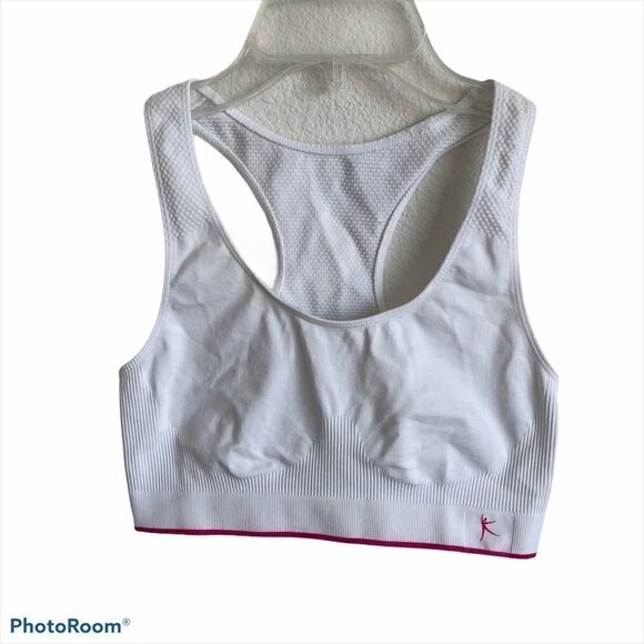 Danskin Now White Sports Bra, Size large - Picture 1 of 8